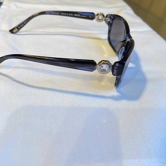 SOLVARI Rome1 navy sunglasses, Swarovski crystals, polarized gray lenses, women - Picture 2 of 8